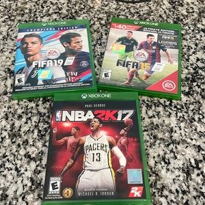 xbox one lot of 3 games - fifa 15, fifa 19, nba 17